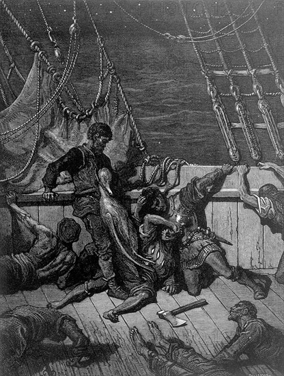 Scene from "The Song of the Ancient Mariner", illustration by Gustave Doré