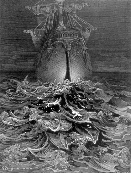 Scene from "The Song of the Ancient Mariner", illustration by Gustave Doré