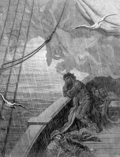 Scene from "The Song of the Ancient Mariner", illustration by Gustave Doré