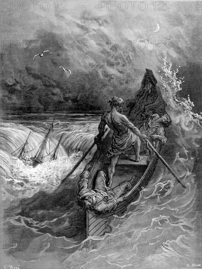 Scene from "The Song of the Ancient Mariner", illustration by Gustave Doré