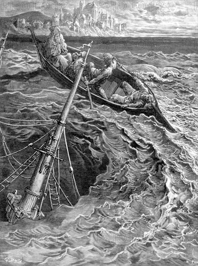 Scene from "The Song of the Ancient Mariner", illustration by Gustave Doré