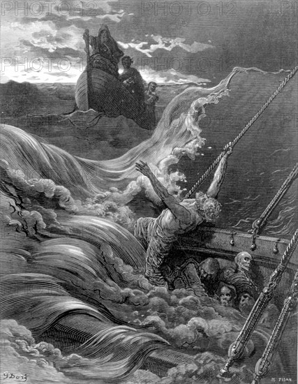 Scene from "The Song of the Ancient Mariner", illustration by Gustave Doré