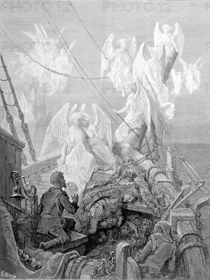 Scene from "The Song of the Ancient Mariner", illustration by Gustave Doré