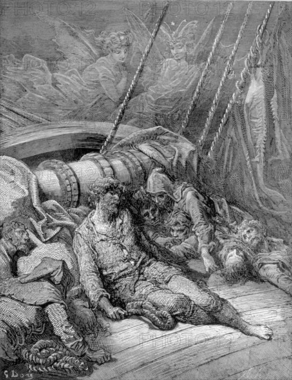 Scene from The Song of the Ancient Mariner, illustration by Gustave Doré