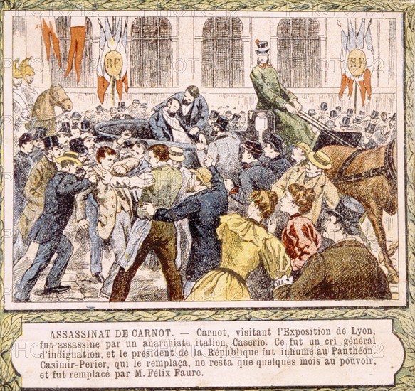 Sadi Carnot, assassinat, illustrations