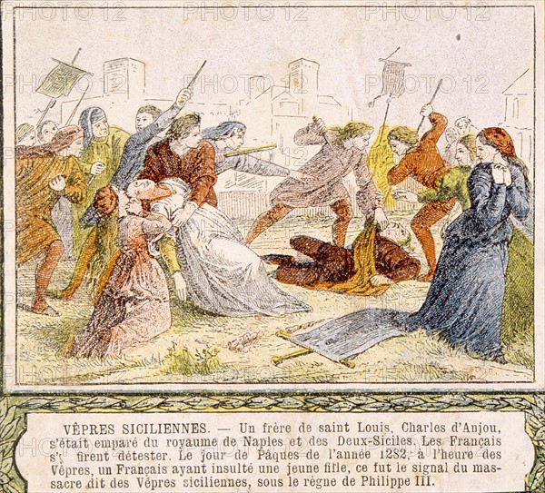 Massacre des vêpres siciliennes, illustrations