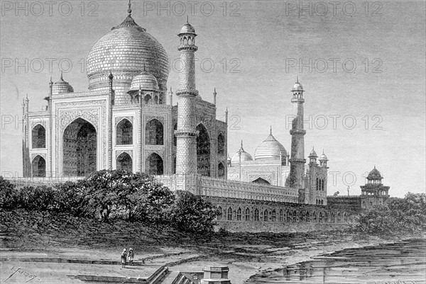Vue générale du Tadj, à Agra