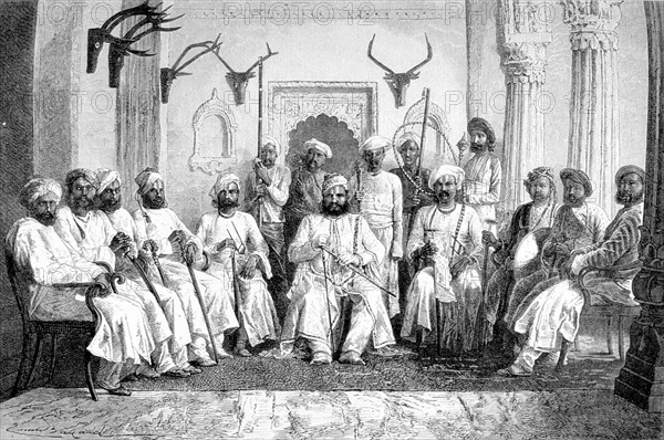 Durbar of the Maharajah of Rewah, in Govindgarth