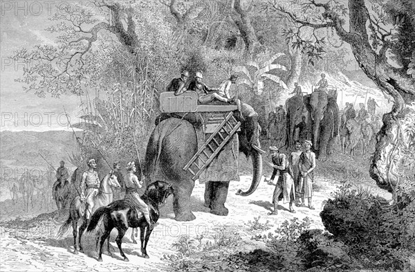 Les voyageurs reçus aux frontières des états de Pannah par les envoyés du Rajah