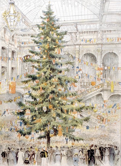 Arbre de noël aux grands magasins du Louvre