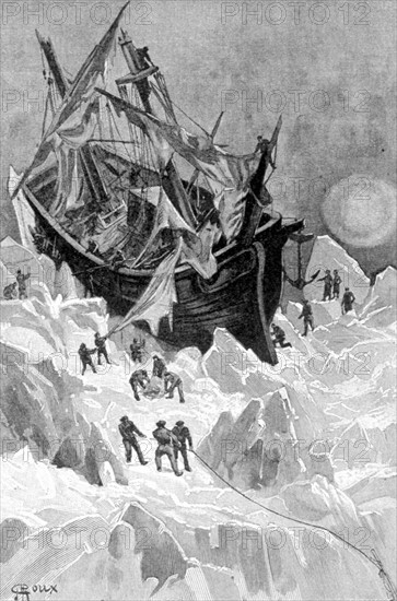 Jules Verne: "Le sphinx des glaces", illustration