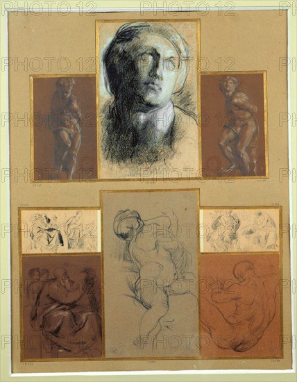 Etudes de visages et de nus par Jean-Baptiste Carpeaux
