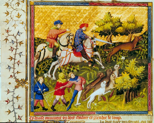 Chasse au loup, livre de la chasse de Gaston Phebus