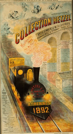 Affiche publicitaire, collection Hetzel-Etrennes, 1892