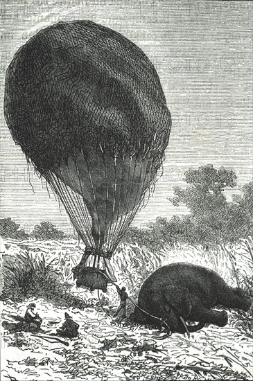 Five Weeks in a Balloon, illustration by Riou