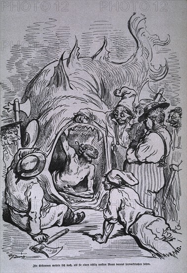 Illustration of Münchausen by Gottfried Burger