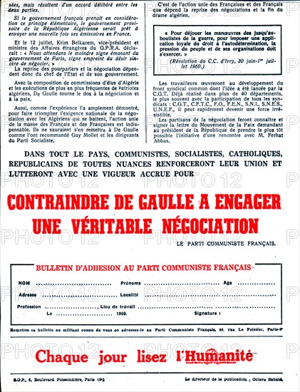 Tract du Parti communiste français