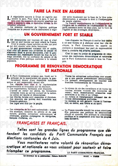 Tract du Parti communiste français