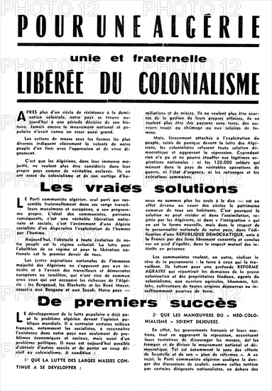 Tract du Parti communiste algérien