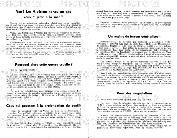 Tract du Parti communiste algérien