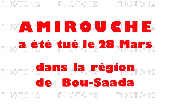 Propaganda tract after the death of Amirouche