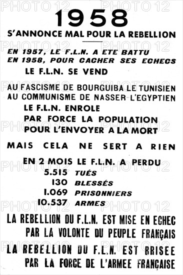 Tract de propagande contre le F.L.N.