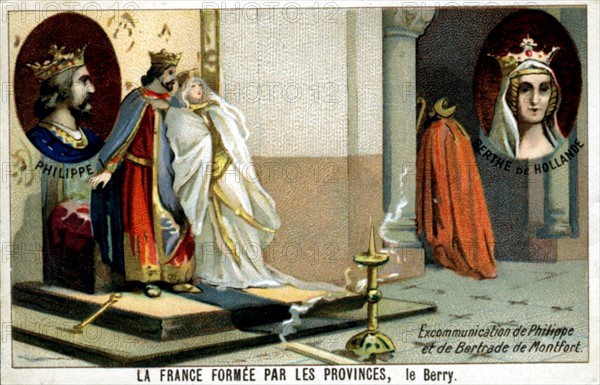 Colored lithograph: France formed by the provinces:  Berry