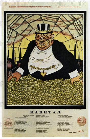 Political poster by Victor Deni, "Capitalism"
