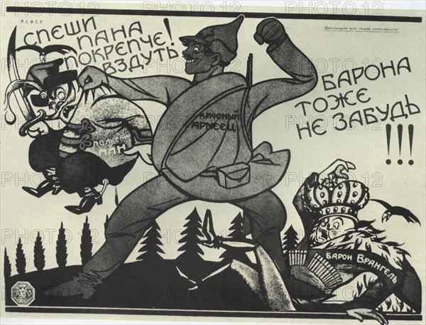 Caricature against General Wrangeland the counter-revolution