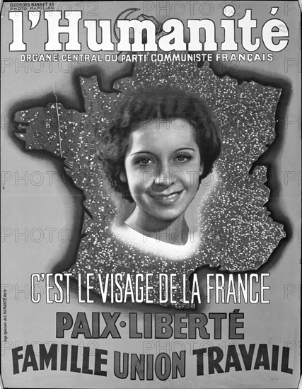 Advertising poster of the French Communist Party for the newspaper "l'Humanité"