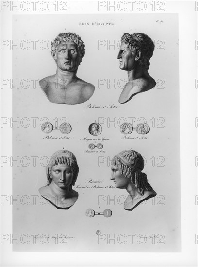 Busts of Ptolemy 1st Soter (367-238) and his wife Berenice