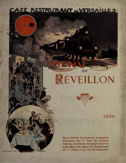 Menu du Réveillon pour un café restaurant de Versailles