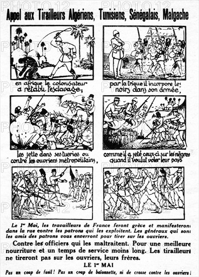 Tract - "Appel aux tirailleurs algériens, tunisiens, sénégalais, malgache"