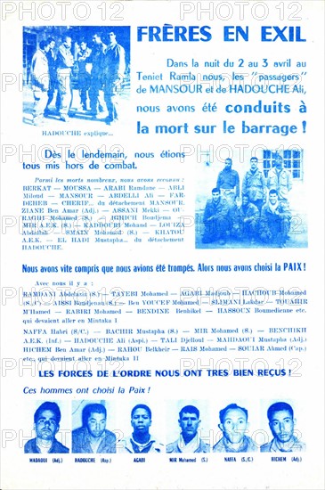 Tract appealing to the fellaghas to surrender to the French army