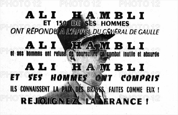 Tract appealing to the fellaghas to surrender to the French army