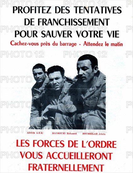 Tract appellant les fellaghas à faire reddition et à se rendre à l'armée française