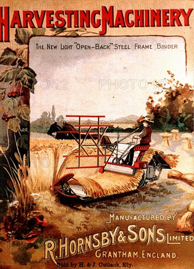 Advertising poster for a harvester