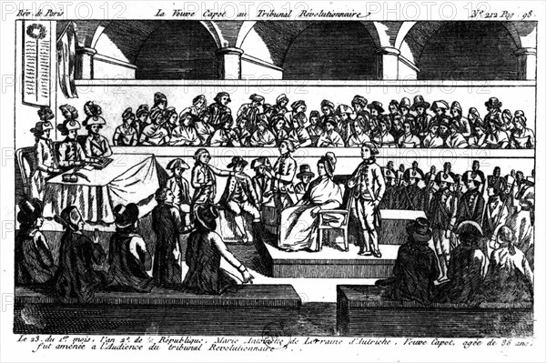 Marie-Antoinette à l'audience du tribunal révolutionnaire