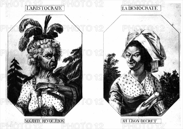 L'aristocrate : Maudite Révolution - La démocrate : Ah l'bon décret