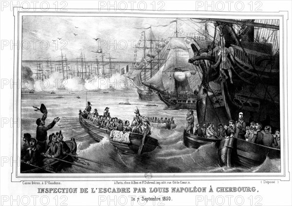Inspection de l'escadre à Cherbourg par Louis-Napoléon Bonaparte