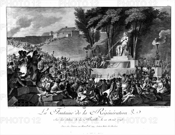 The Fountain of Regeneration on the debris of the Bastille