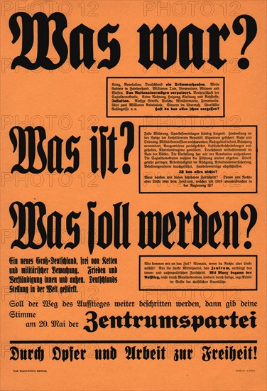 Electoral propaganda poster for the Center Party