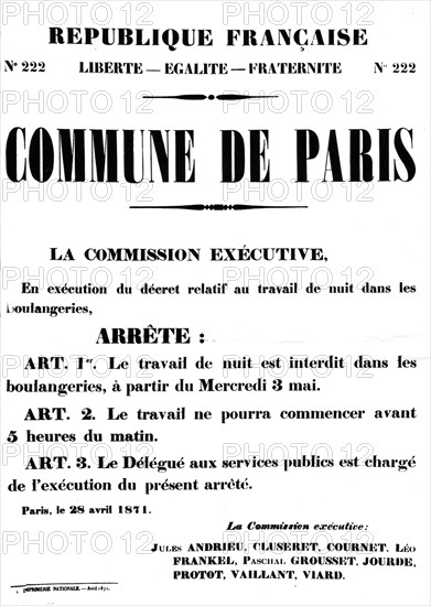 Official decree of the Commune