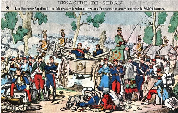 Imagerie populaire, Guerre de 1870, capitulation de Napoléon III à Sedan
