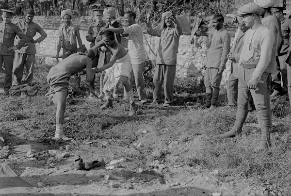 Orleans, camp of Indians.  Wrestling