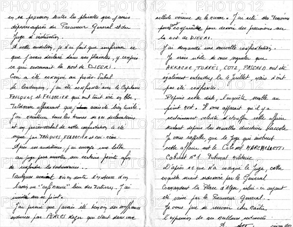Lettre d'Alfred Sepselevicius à son avocat invoquant la torture