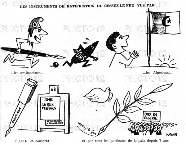 Caricature de Kamb parue dans "France-Nouvelle"