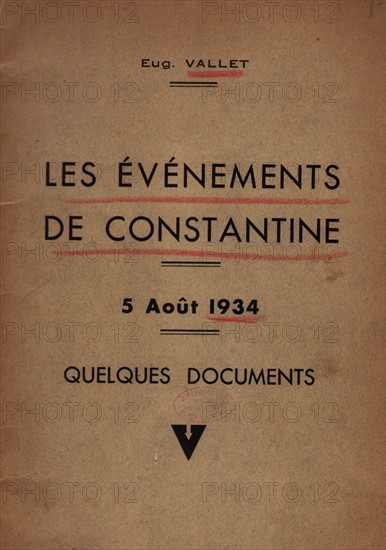 Leaflet by Eugène Vallet : "The events of Constantine"