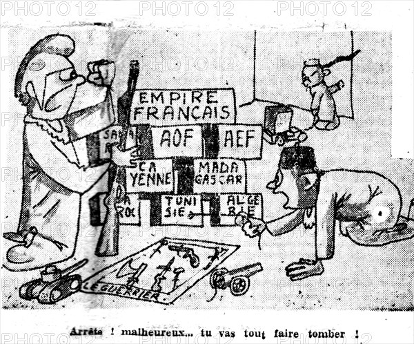 Caricature à propos de la Tunisie parue dans le journal "L'Algérie libre"
