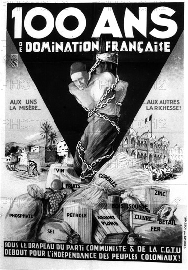 Affiche : "100 ans de colonisation française"